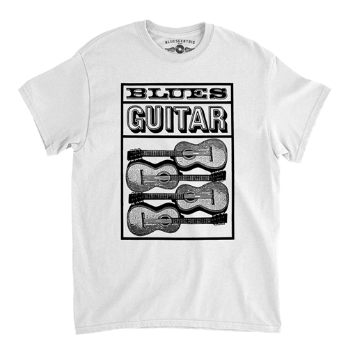 Blues Guitar T-Shirt - Classic Heavy Cotton - classicwhite