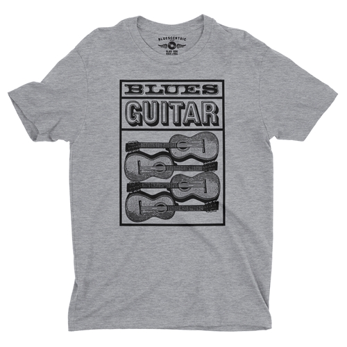 Blues Guitar T-Shirt - Lightweight Vintage Style - vintageathleticheather