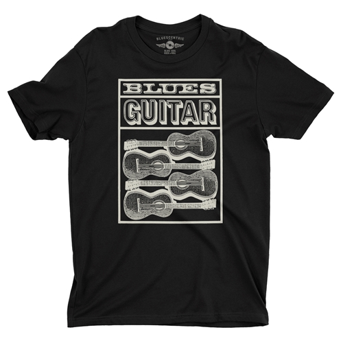 Blues Guitar T-Shirt - Lightweight Vintage Style - vintageblack