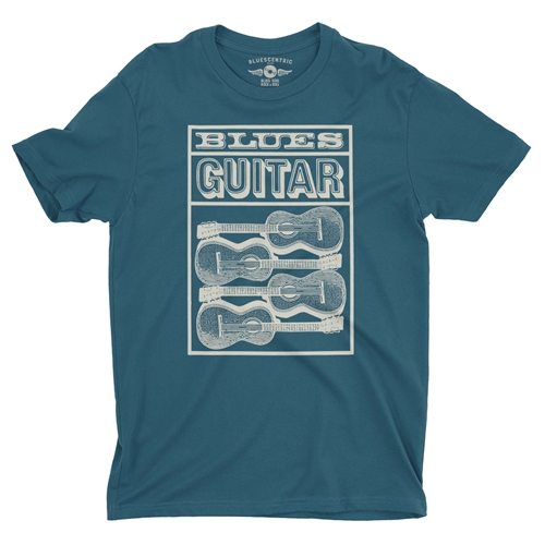 Blues Guitar T-Shirt - Lightweight Vintage Style - vintagedeepteal