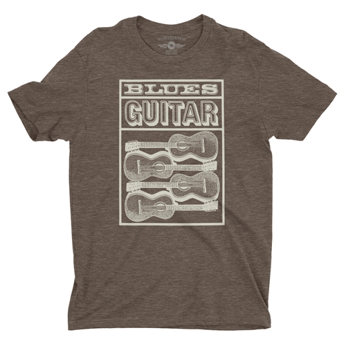 Blues Guitar T-Shirt - Lightweight Vintage Style - vintageheatherbrown