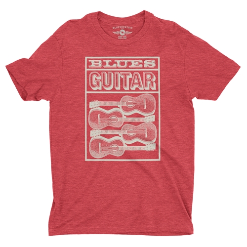 Blues Guitar T-Shirt - Lightweight Vintage Style - vintageheatherred