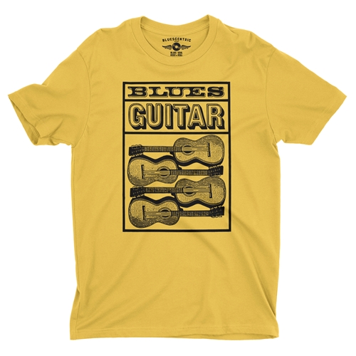 Blues Guitar T-Shirt - Lightweight Vintage Style - vintagemaizeyellow