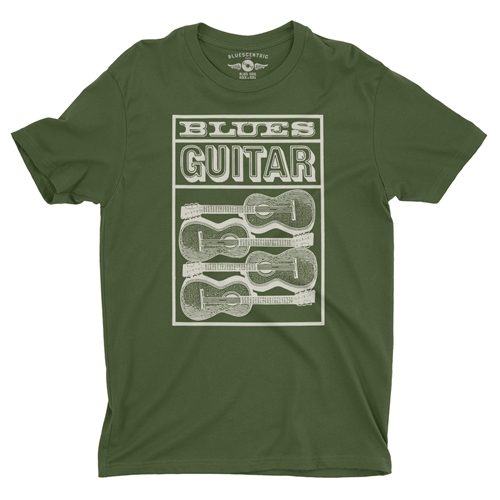 Blues Guitar T-Shirt - Lightweight Vintage Style - vintageolive