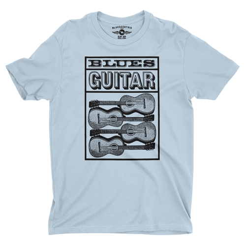 Blues Guitar T-Shirt - Lightweight Vintage Style - vintagethrowbackblue