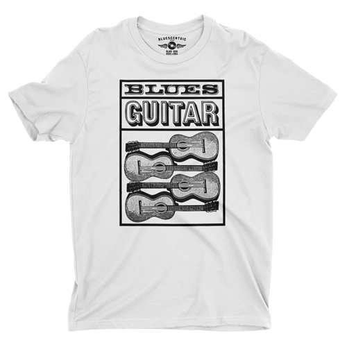 Blues Guitar T-Shirt - Lightweight Vintage Style - vintagewhite