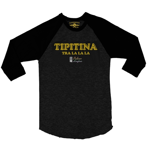 Professor Longhair Tipitina Baseball T-Shirt - raglanblackblacksleeve