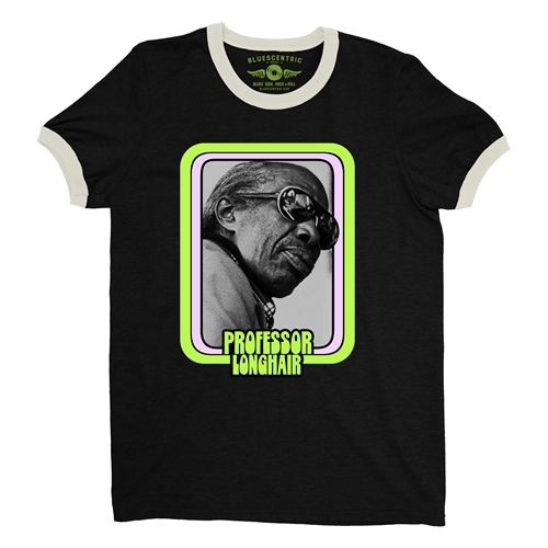 Graphic Professor Longhair Ringer T-Shirt - ringerblackcreamtrim