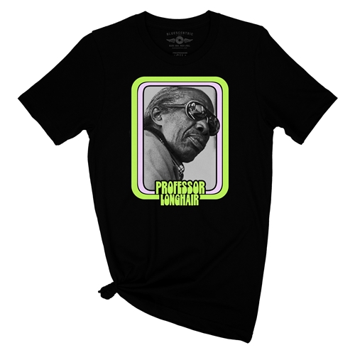 Graphic Professor Longhair T-Shirt - Lightweight Vintage Style - vintageblack