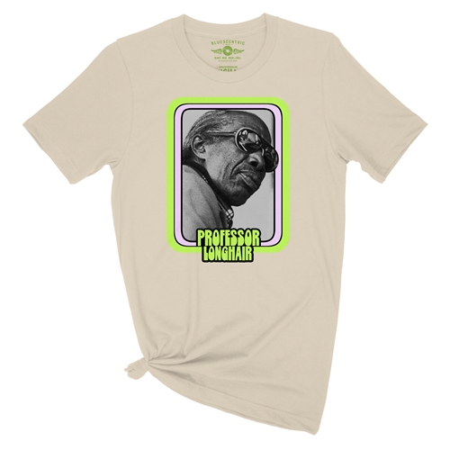 Graphic Professor Longhair T-Shirt - Lightweight Vintage Style - vintagecream