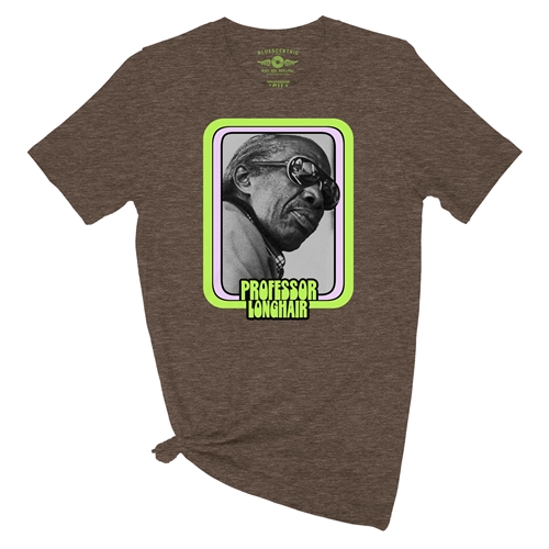 Graphic Professor Longhair T-Shirt - Lightweight Vintage Style - vintageheatherbrown