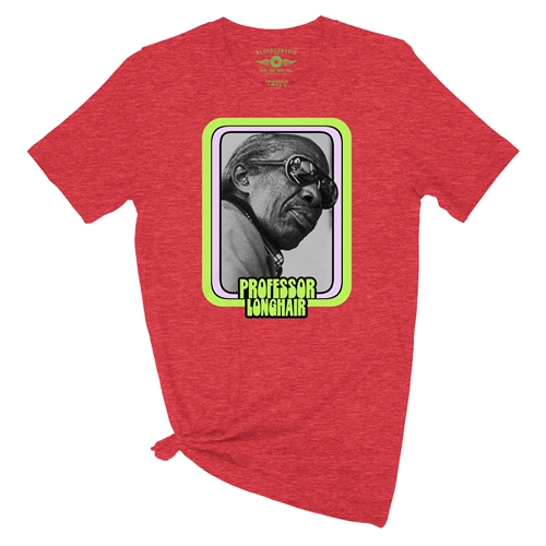 Graphic Professor Longhair T-Shirt - Lightweight Vintage Style - vintageheatherred