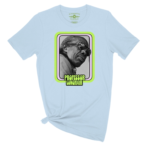 Graphic Professor Longhair T-Shirt - Lightweight Vintage Style - vintagethrowbackblue