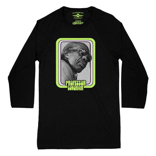 Graphic Professor Longhair Baseball T-Shirt - raglanblackblacksleeve