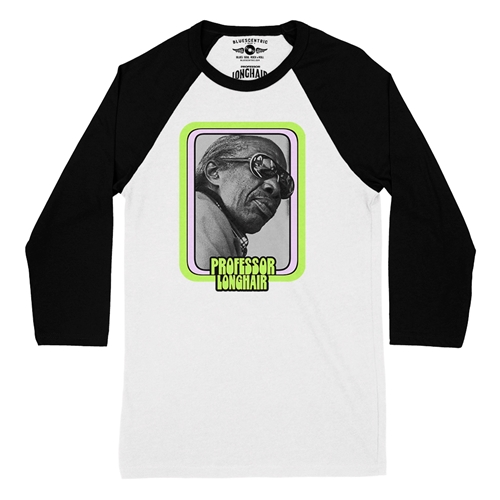 Graphic Professor Longhair Baseball T-Shirt - raglanwhiteblacksleeve