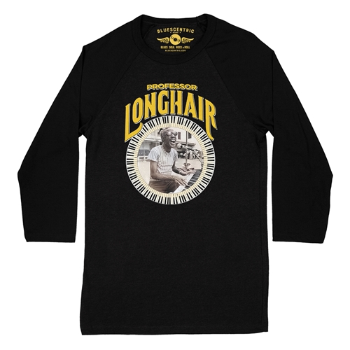 Professor Longhair Piano Baseball T-Shirt - raglanblackblacksleeve