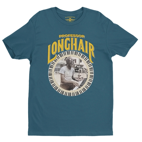 Professor Longhair Piano T-Shirt - Lightweight Vintage Style - vintagedeepteal