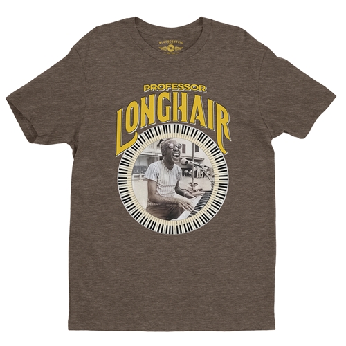 Professor Longhair Piano T-Shirt - Lightweight Vintage Style - vintageheatherbrown