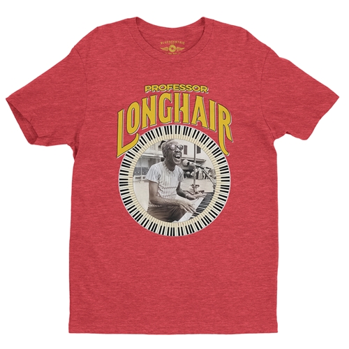 Professor Longhair Piano T-Shirt - Lightweight Vintage Style - vintageheatherred