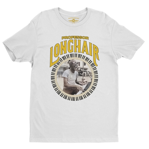 Professor Longhair Piano T-Shirt - Lightweight Vintage Style - vintagewhite