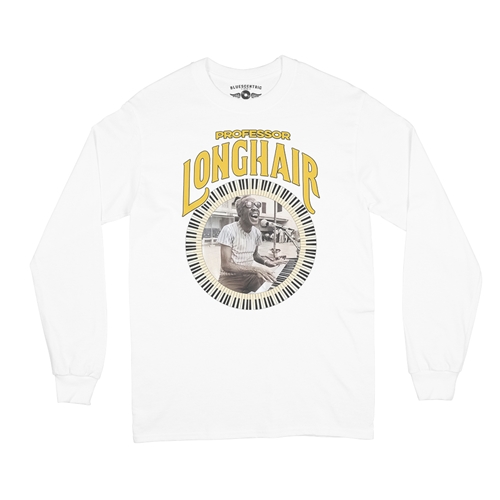 Professor Longhair Piano Long Sleeve T-Shirt - longsleevewhite