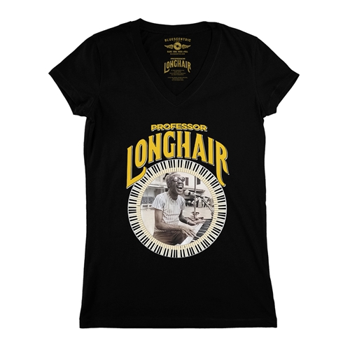 Professor Longhair Piano V-Neck T Shirt - Women