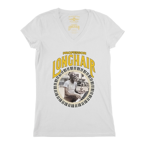 Professor Longhair Piano V-Neck T Shirt - Women