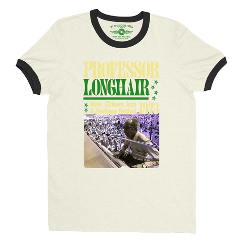 Professor Longhair Jazz Fest Ringer T-Shirt - ringernaturalblacktrim