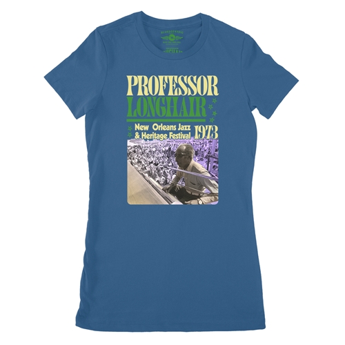 Professor Longhair Jazz Fest Ladies T Shirt - Relaxed Fit - ladiesblue