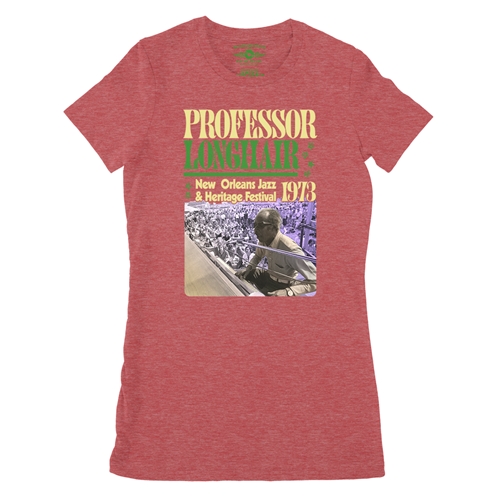 Professor Longhair Jazz Fest Ladies T Shirt - Relaxed Fit - ladiesheatherred