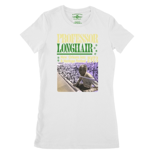 Professor Longhair Jazz Fest Ladies T Shirt - Relaxed Fit - ladieswhite