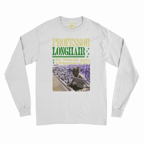 Professor Longhair Jazz Fest Long Sleeve T-Shirt - longsleevewhite