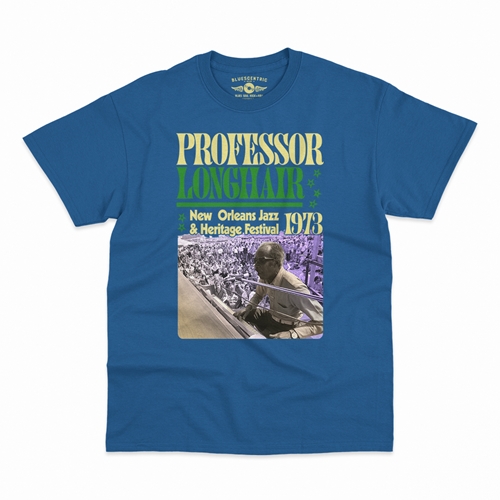 Professor Longhair Jazz Fest T-Shirt - Classic Heavy Cotton - classicroyalblue