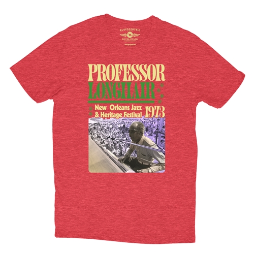 Professor Longhair Jazz Fest T-Shirt - Lightweight Vintage Style - vintageheatherred