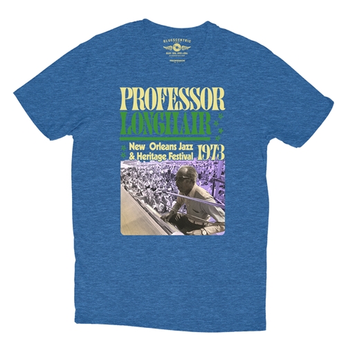 Professor Longhair Jazz Fest T-Shirt - Lightweight Vintage Style - vintageheatherroyalblue