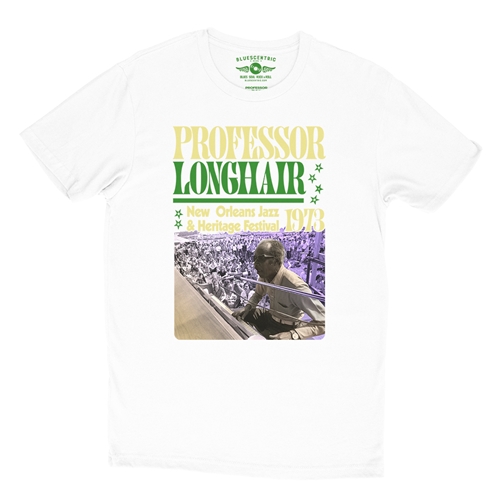 Professor Longhair Jazz Fest T-Shirt - Lightweight Vintage Style - vintagewhite