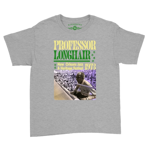 Professor Longhair Jazz Fest Youth T-Shirt - Lightweight Vintage Children & Toddlers - youthheatherathletic