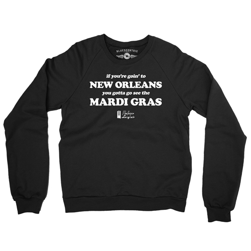 Professor Longhair Mardi Gras Crewneck Sweater - crewneckblack