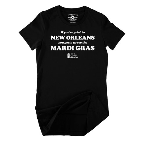 Professor Longhair Mardi Gras Ladies T Shirt - Relaxed Fit - ladiesblack