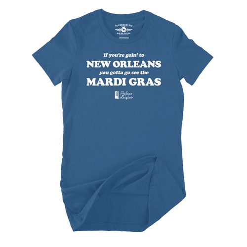 Professor Longhair Mardi Gras Ladies T Shirt - Relaxed Fit - ladiesblue