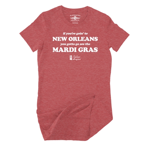 Professor Longhair Mardi Gras Ladies T Shirt - Relaxed Fit - ladiesheatherred