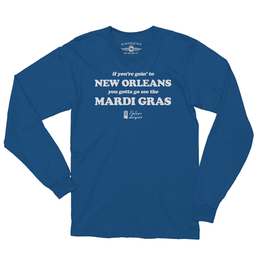 Professor Longhair Mardi Gras Long Sleeve T-Shirt - longsleeveblue