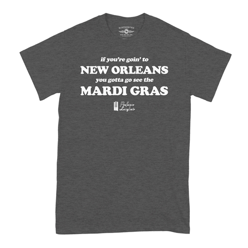 Professor Longhair Mardi Gras T-Shirt - Classic Heavy Cotton - classicheathergrey