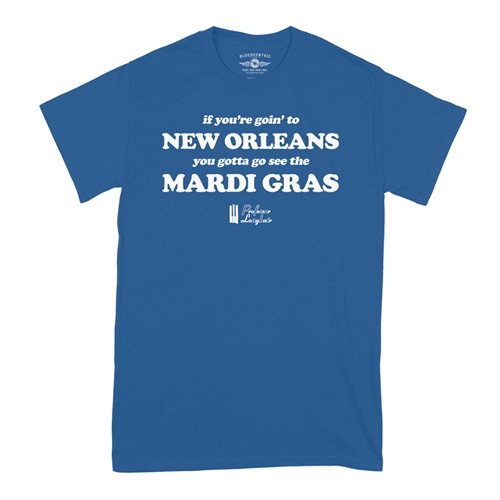 Professor Longhair Mardi Gras T-Shirt - Classic Heavy Cotton - classicroyalblue