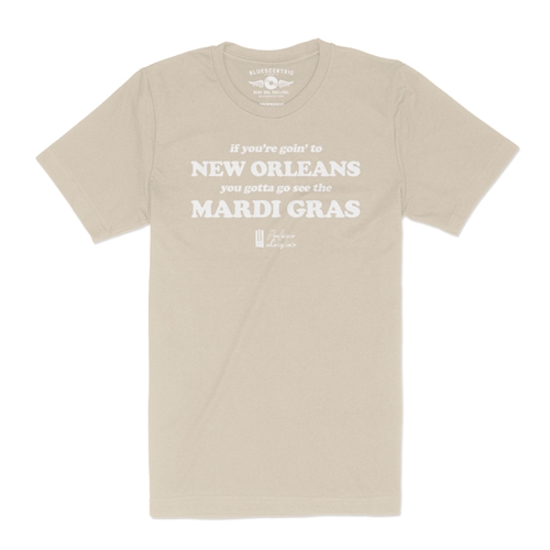 Professor Longhair Mardi Gras T-Shirt - Lightweight Vintage Style - vintagecream