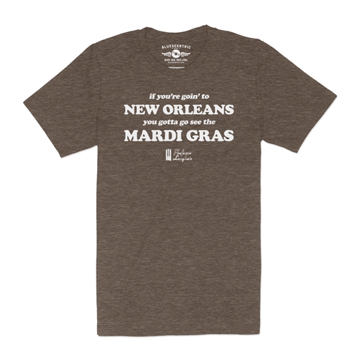 Professor Longhair Mardi Gras T-Shirt - Lightweight Vintage Style - vintageheatherbrown