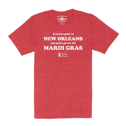 Professor Longhair Mardi Gras T-Shirt - Lightweight Vintage Style - vintageheatherred