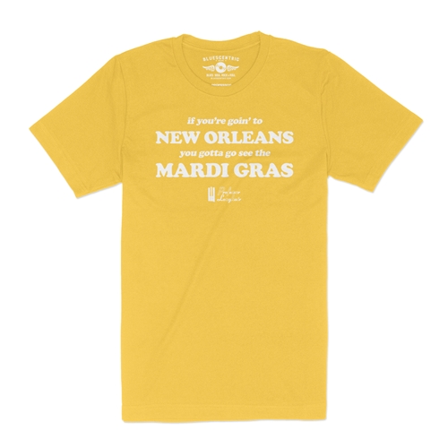 Professor Longhair Mardi Gras T-Shirt - Lightweight Vintage Style - vintagemaizeyellow