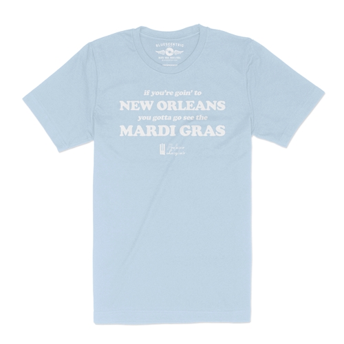 Professor Longhair Mardi Gras T-Shirt - Lightweight Vintage Style - vintagethrowbackblue