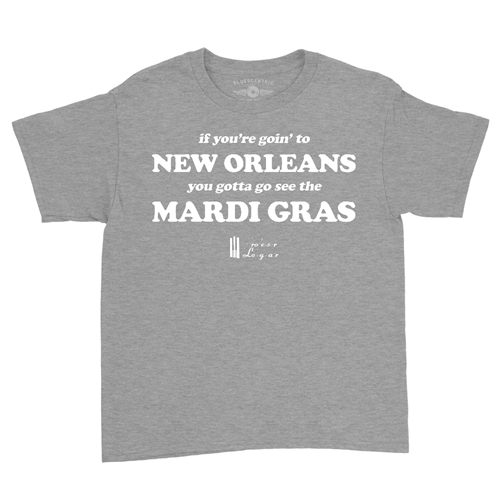 Professor Longhair Mardi Gras Youth T-Shirt - Lightweight Vintage Children & Toddlers - youthheatherathletic